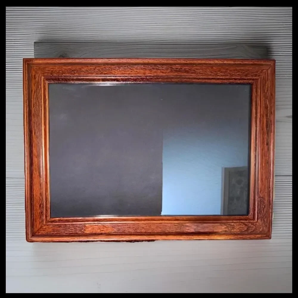 Vintage Oak Finish Beveled Picture Frame 8x10 Rustic Wall or Tabletop Décor